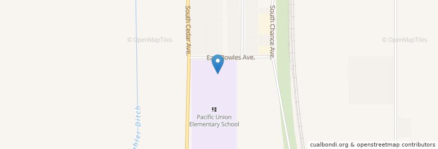 Mapa de ubicacion de Pacific Union Elementary School en アメリカ合衆国, カリフォルニア州, Fresno County.