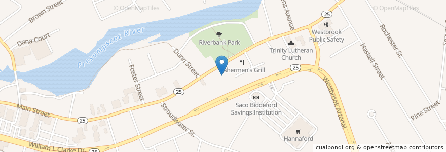 Mapa de ubicacion de Veranda Kitchen Bar en 미국, 메인, Cumberland County, Westbrook.