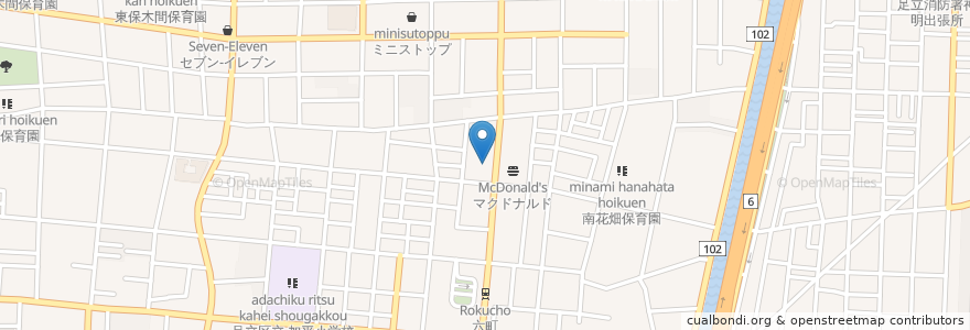 Mapa de ubicacion de 足立成和信用金庫 en Giappone, Tokyo, 足立区.