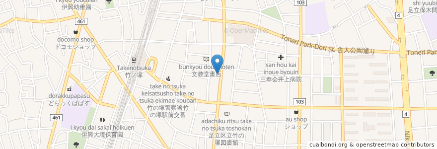 Mapa de ubicacion de ニッポンレンタカー en 日本, 东京都/東京都, 足立区.