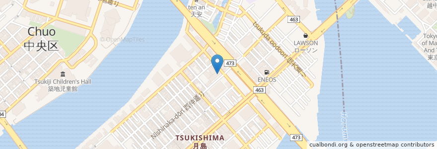 Mapa de ubicacion de もんじゃ太郎 en Giappone, Tokyo, 中央区.