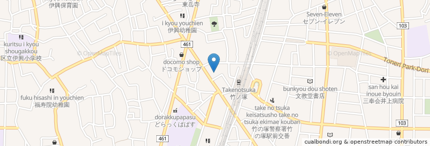 Mapa de ubicacion de 一橋駐輪場 en 日本, 東京都, 足立区.