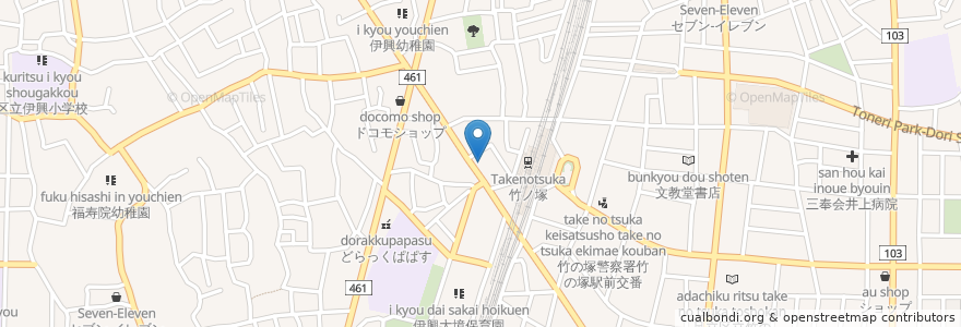 Mapa de ubicacion de きらぼし銀行 en Japón, Tokio, Adachi.