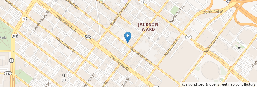 Mapa de ubicacion de Die Tueffel Club en Stati Uniti D'America, Virginia, Richmond City.
