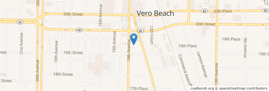 Mapa de ubicacion de Baci Trattoria en Amerika Birleşik Devletleri, Florida, Indian River County, Vero Beach.