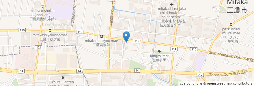 Mapa de ubicacion de Domino's en 日本, 東京都, 三鷹市.