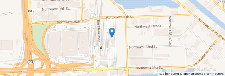 Mapa de ubicacion de Greyhound Bus Station, Miami, FL en ایالات متحده آمریکا, فلوریدا, شهرستان میامی-دید، فلوریدا.