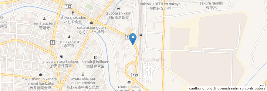 Mapa de ubicacion de トヨタレンタカー en Japonya, 福井県, あわら市.