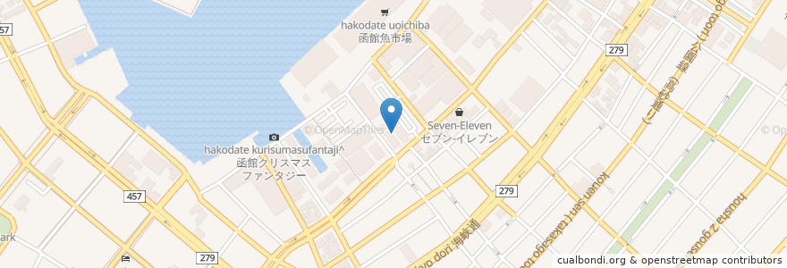 Mapa de ubicacion de 足湯広場 en 日本, 北海道, 渡島総合振興局, 函館市.