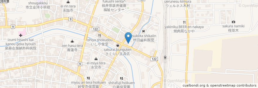 Mapa de ubicacion de 奥村医院 en 日本, 福井県, あわら市.