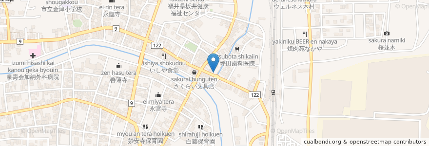 Mapa de ubicacion de アルプ薬局 en Japan, Fukui Prefecture, Awara.
