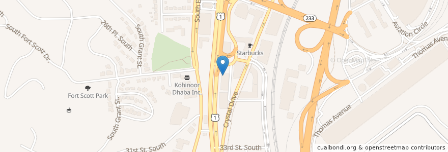 Mapa de ubicacion de Uptown Cafe en États-Unis D'Amérique, Virginie, Arlington County, Arlington.