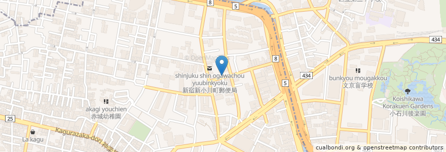Mapa de ubicacion de 中華アオキ en 日本, 東京都, 新宿区.