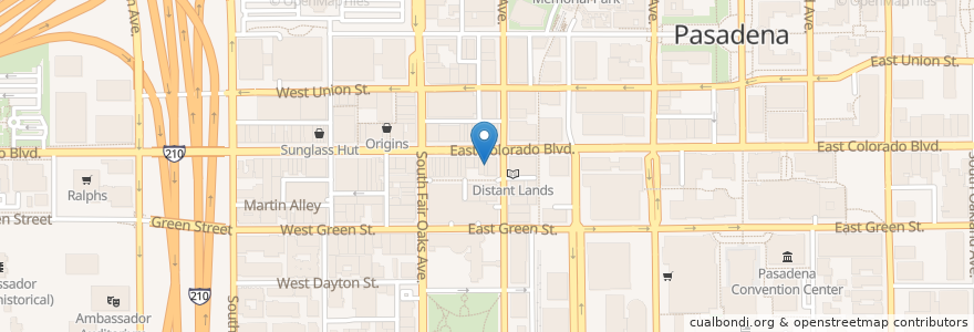 Mapa de ubicacion de Sushi Stop en Amerika Birleşik Devletleri, Kaliforniya, Los Angeles County, Pasadena.