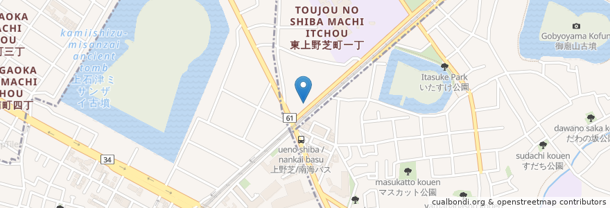 Mapa de ubicacion de 焼肉樹苑 en Japan, Osaka Prefecture, Sakai, Sakai Ward, Nishi Ward.