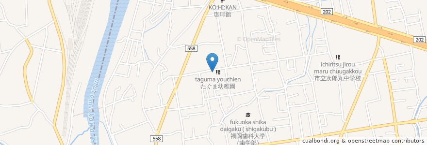 Mapa de ubicacion de くまのこ保育園 en Japão, 福岡県, 福岡市.