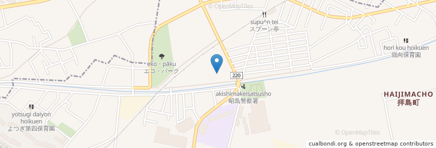 Mapa de ubicacion de 昭島温泉;湯楽の里 en Japón, Tokio, Akishima.
