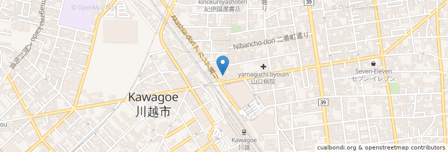 Mapa de ubicacion de カラオケ館 en Japan, 埼玉県, 川越市.