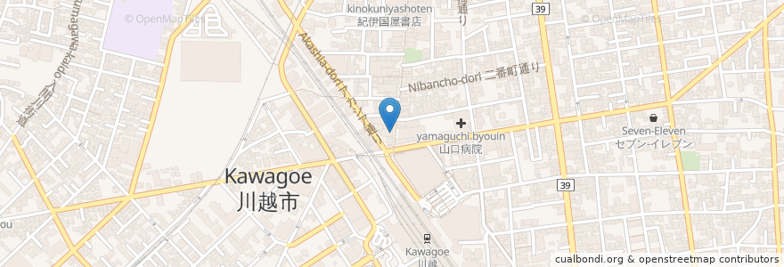 Mapa de ubicacion de 鳥貴族 en 日本, 埼玉県, 川越市.