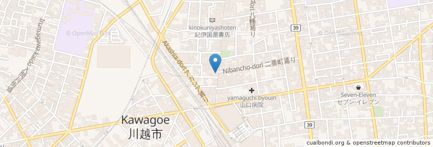 Mapa de ubicacion de カラオケ　マック en 日本, 埼玉県, 川越市.