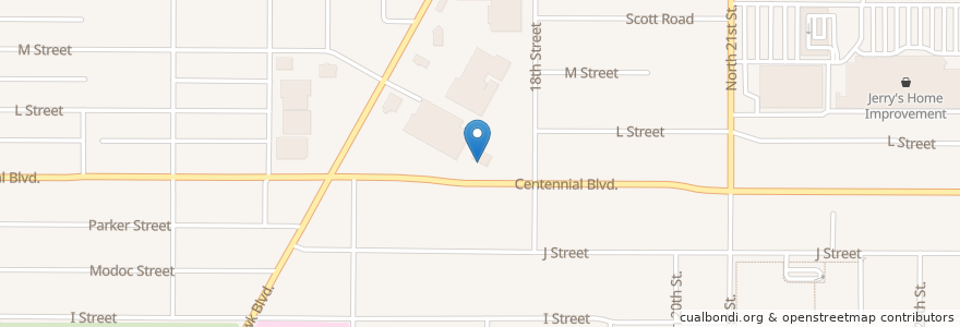 Mapa de ubicacion de Coburg Pizza Company en Vereinigte Staaten Von Amerika, Oregon, Lane County, Springfield.