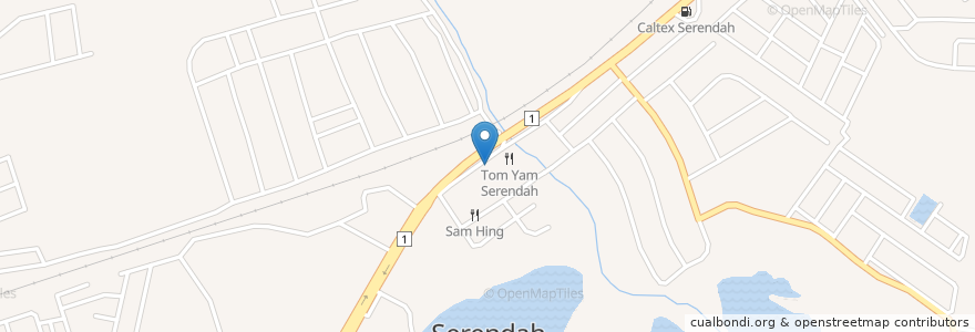 Mapa de ubicacion de Serendah Garden Restaurant en Malaysia, Selangor, Hulu Selangor.