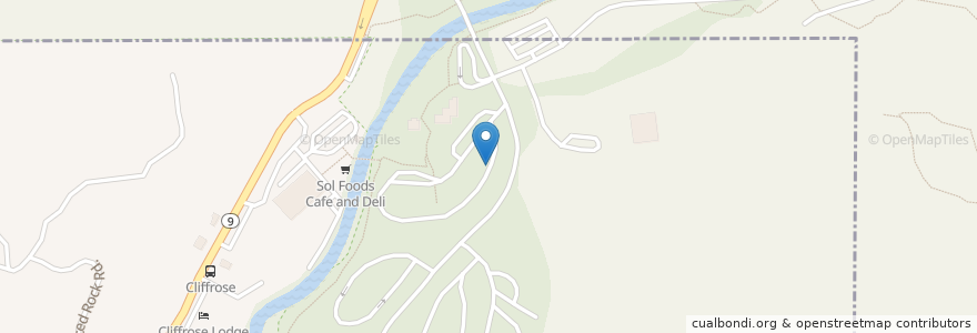Mapa de ubicacion de zion shuttle bus - visitor center en Stati Uniti D'America, Utah, Washington County.