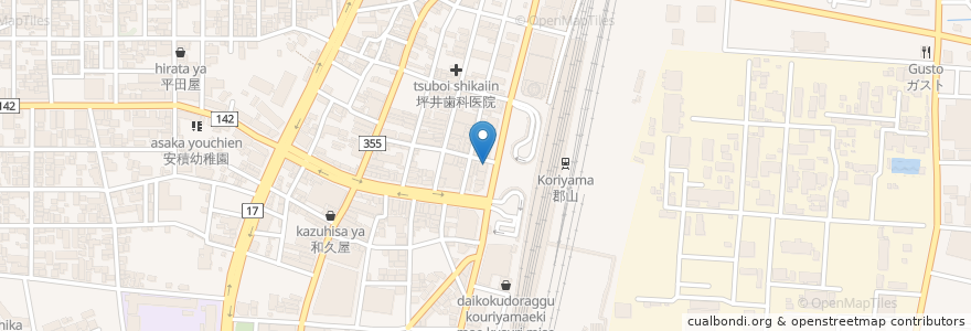 Mapa de ubicacion de 千年の宴 en Giappone, Prefettura Di Fukushima, 郡山市.