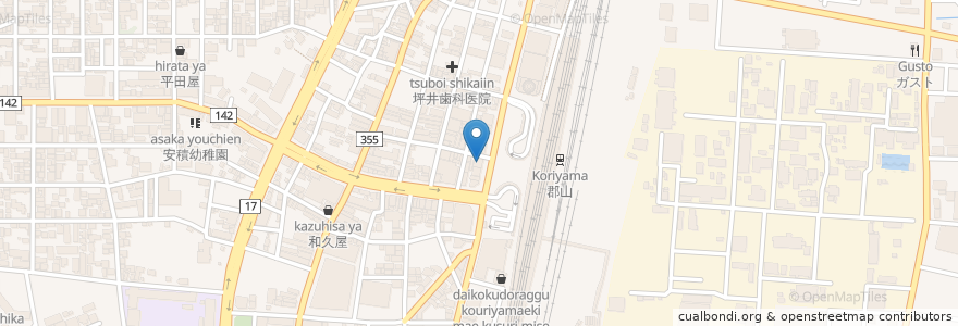Mapa de ubicacion de わらわら en 日本, 福島県, 郡山市.