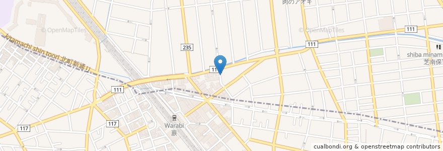 Mapa de ubicacion de 東海飯店 en 日本, 埼玉县, 蕨市.