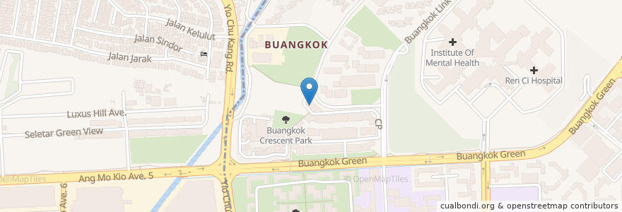Mapa de ubicacion de Yi Jia Buangkok Eating House en Singapore, Central.