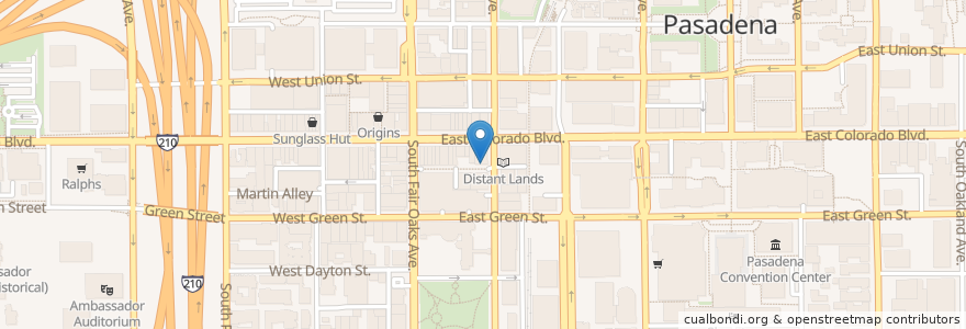 Mapa de ubicacion de Lucky Baldwin's Pub en アメリカ合衆国, カリフォルニア州, Los Angeles County, Pasadena.