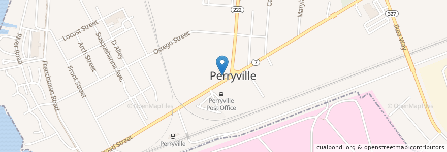 Mapa de ubicacion de Ercole's Pizza, Pasta, & More en United States, Maryland, Cecil County, Perryville.