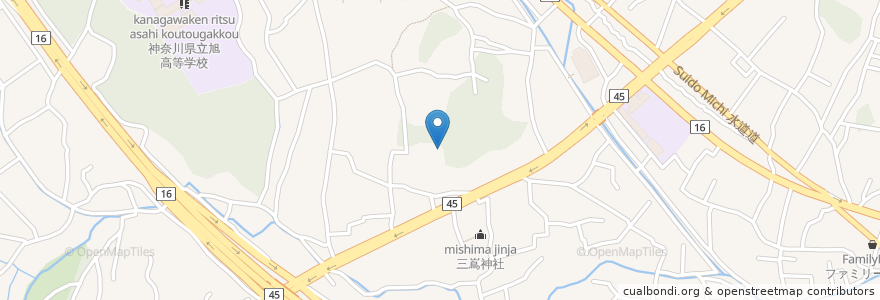 Mapa de ubicacion de ほほえみの郷横浜 en Japão, 神奈川県, 横浜市, 旭区.