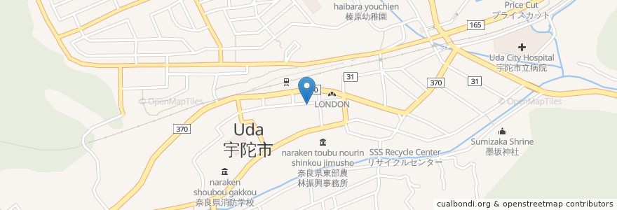 Mapa de ubicacion de 整骨院 en ژاپن, 奈良県, 宇陀市.