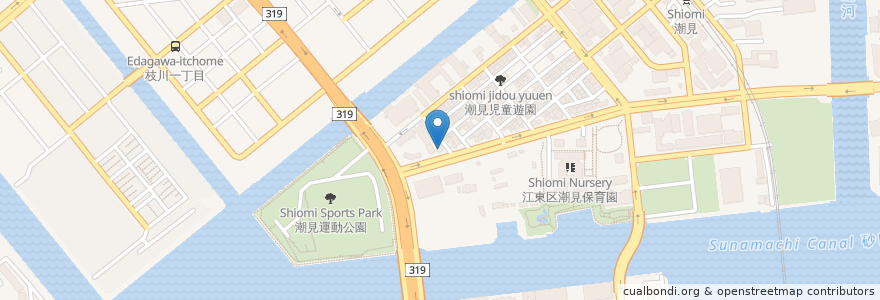 Mapa de ubicacion de ドミノ・ピザ en ژاپن, 東京都, 江東区.