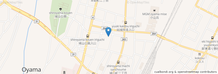 Mapa de ubicacion de 幸の湯 en 日本, 栃木県, 小山市.