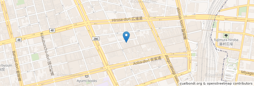 Mapa de ubicacion de 仙台四郎のお寺 en 일본, 미야기현, 仙台市, 青葉区.