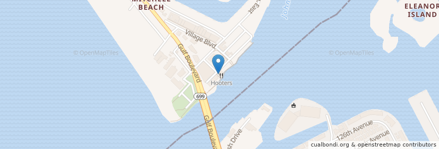 Mapa de ubicacion de Friendly Fisherman en Verenigde Staten, Florida, Pinellas County, Madeira Beach, Treasure Island.