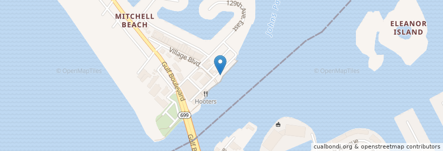 Mapa de ubicacion de Scully's Grill en Amerika Syarikat, Florida, Pinellas County, Madeira Beach, Treasure Island.