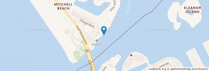 Mapa de ubicacion de Jack's en アメリカ合衆国, フロリダ州, Pinellas County, Madeira Beach, Treasure Island.