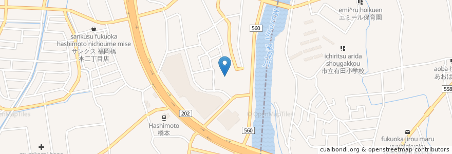 Mapa de ubicacion de 橋本八幡宮 en Japon, Préfecture De Fukuoka, 福岡市, 西区.