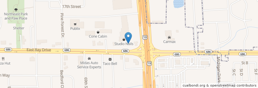 Mapa de ubicacion de Subway en Amerika Birleşik Devletleri, Florida, Pinellas County, Largo.