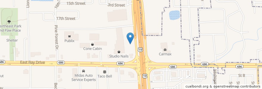 Mapa de ubicacion de Siam Thai & Sushi en 미국, 플로리다주, Pinellas County, Largo.