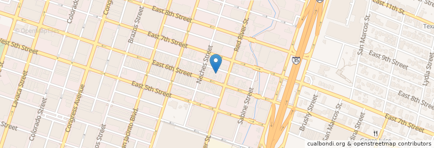 Mapa de ubicacion de The Venue ATX en Amerika Syarikat, Texas, Travis County, Austin.