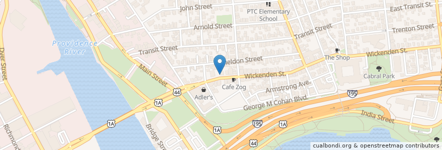Mapa de ubicacion de Amy's en Stati Uniti D'America, Rhode Island, Providence County, Providence.