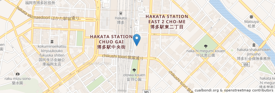 Mapa de ubicacion de Subway en 日本, 福岡県, 福岡市, 博多区.