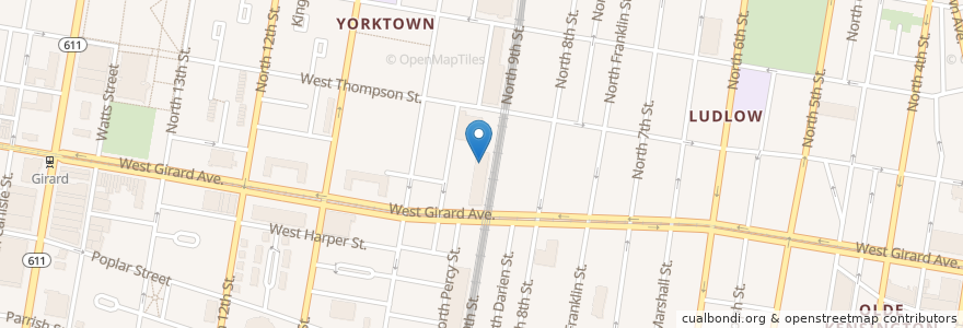 Mapa de ubicacion de 9th & Girard Pharmacy en Amerika Syarikat, Pennsylvania, Philadelphia County, Philadelphia.