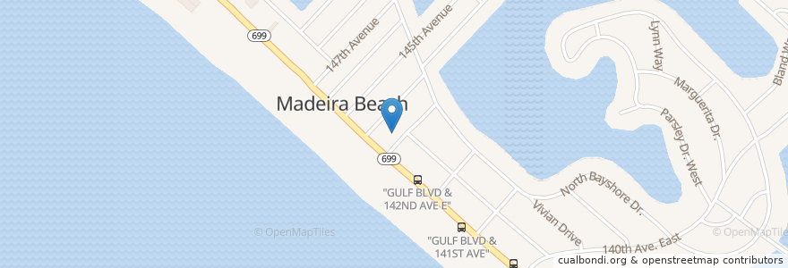 Mapa de ubicacion de Dunkin' Donuts en アメリカ合衆国, フロリダ州, Pinellas County, Madeira Beach.