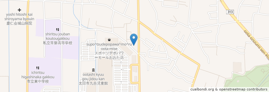Mapa de ubicacion de pageツリー en Japan, Gunma Prefecture, Ota.